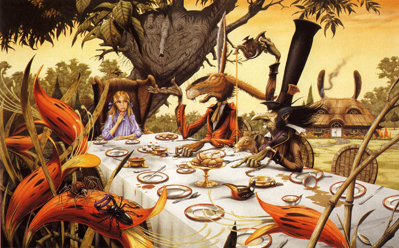 Алиса, Кролик и Валет зовут на чай и на обед